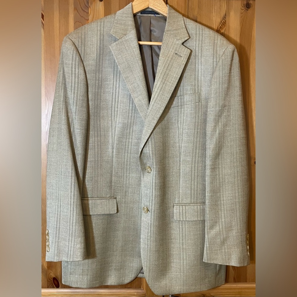 Lauren Ralph Lauren Macys Men’s Store 41 R silk & wool suit jacket blazer tan